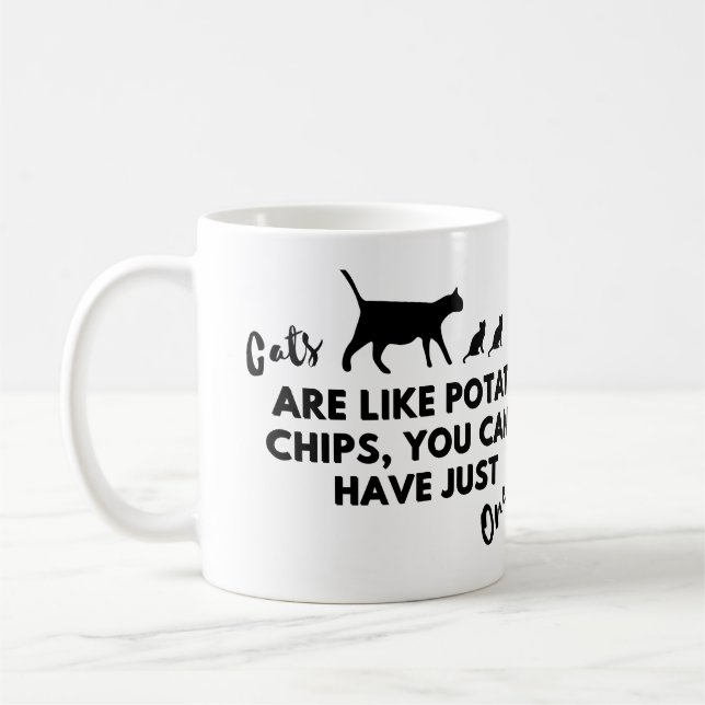 Katt är som potatis Chip Kaffemugg (Vänster)