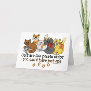 Katt är som potatis chip kort