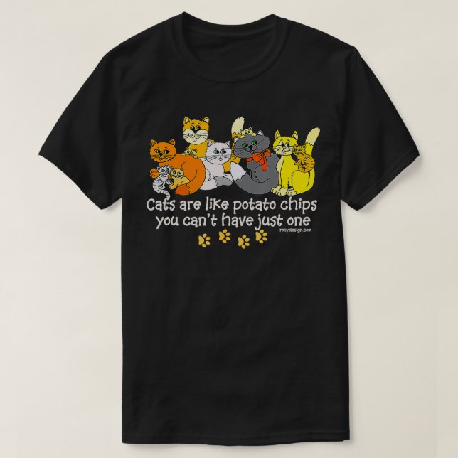 Katt är som potatis Chip-Mörk T Shirt (Design framsida)