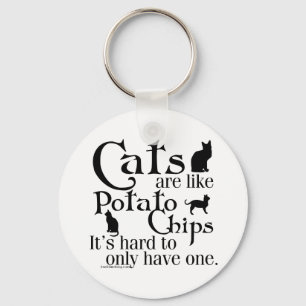 Katt är som potatis chip.. nyckelring