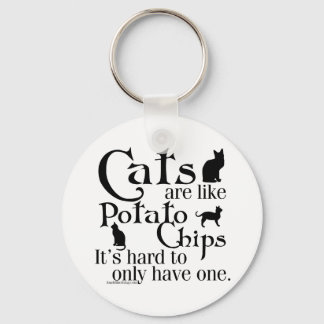 Katt är som potatis chip.. nyckelring