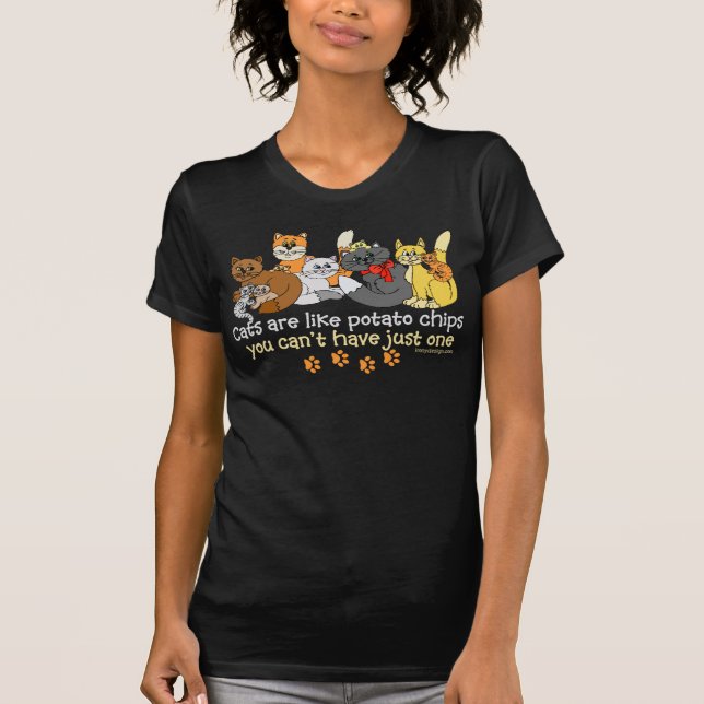 Katt är som potatis chip t-shirt (Framsida)