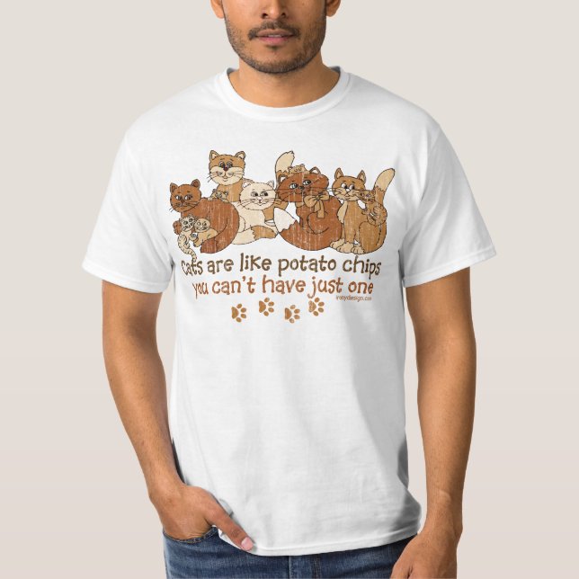 Katt är som potatis chip t-shirt (Framsida)