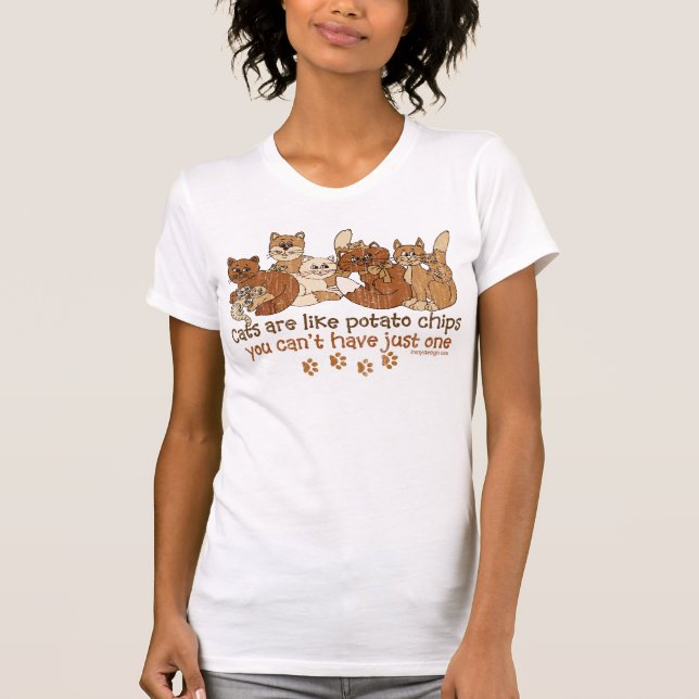 Katt är som potatis chip t-shirt (Framsida)