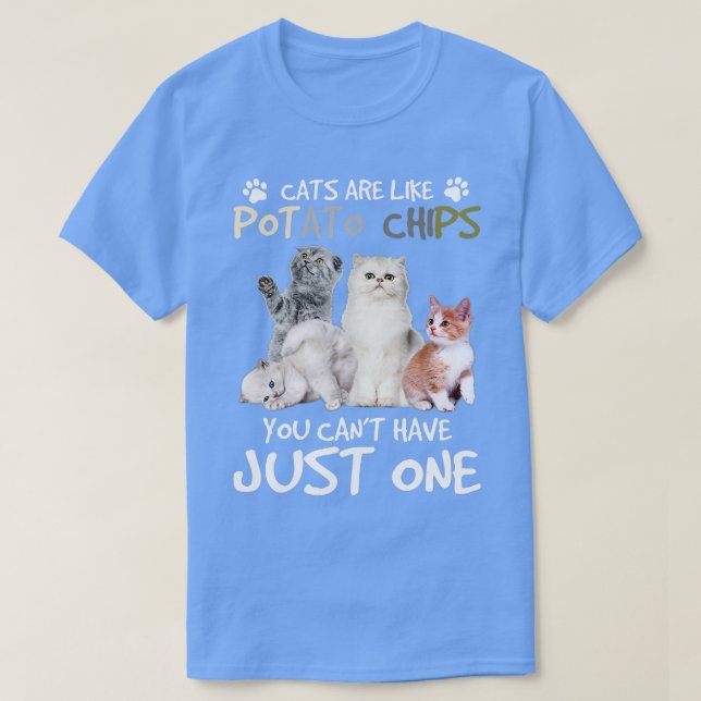 Katt är som potatis Chip. T Shirt (Design framsida)