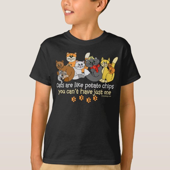 Katt är som potatis chip tee shirt (Framsida)