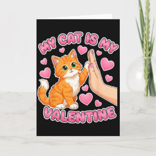 Katt är valentin söt katt hjärta valentins dag kort