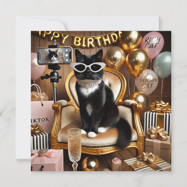 Katt arbetande kvinna festinbjudan  inbjudningar (Framsida)