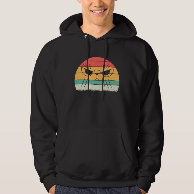 katt arg katt ansikte  kattungar baksmälla hoodie (Framsida)