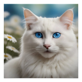 Katt Art 20 x 20 tum, Poster Papper (halvblank) Perfect Poster