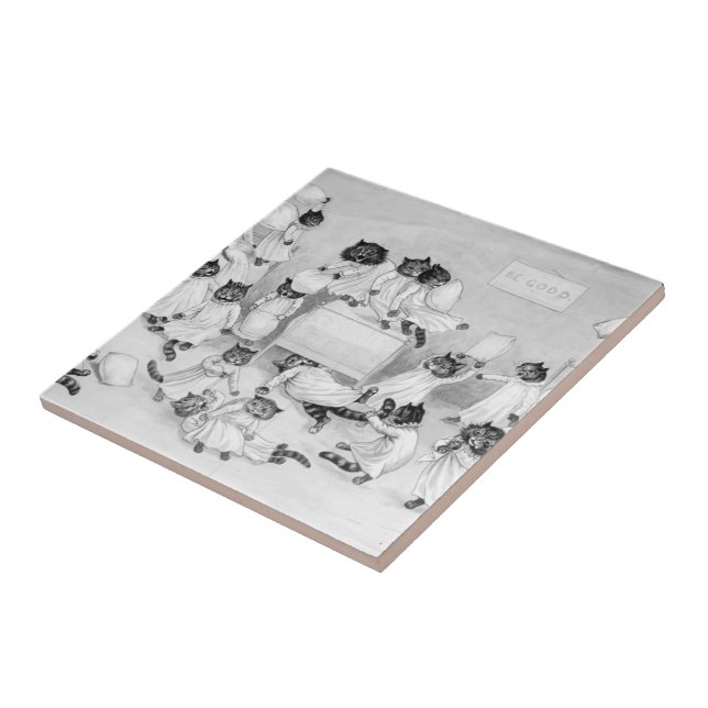 Katt Art av Louis Wain 1900 Kakelplatta (Sidan)