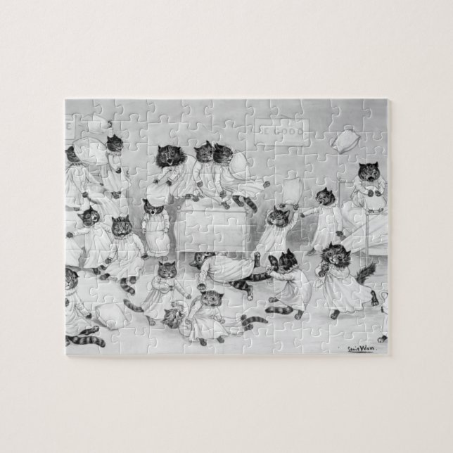 Katt Art av Louis Wain 1900 Pussel (Horisontell)