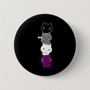 Katt Asexuellt Pride Cute Ace Flagga Djurens Djur Knapp