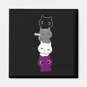 Katt Asexuellt Pride Cute Ace Flagga Djurens Djur Magnet