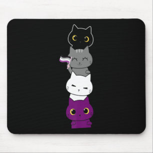 Katt Asexuellt Pride Cute Ace Flagga Djurens Djur Musmatta