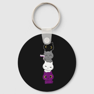 Katt Asexuellt Pride Cute Ace Flagga Djurens Djur Nyckelring