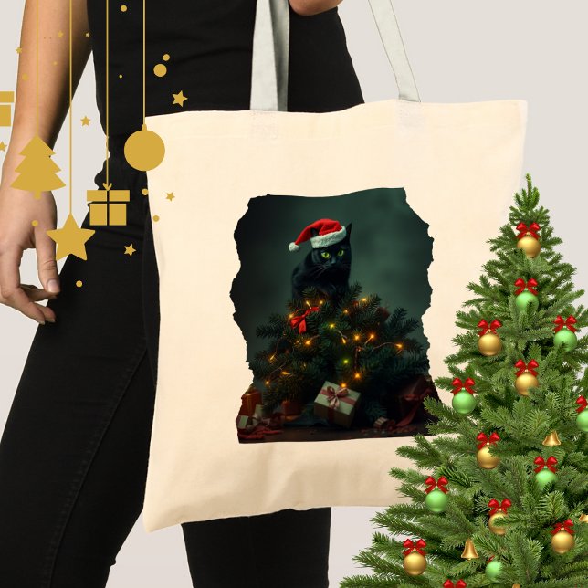 Katt-astrof Julhelg Kaos Rolig Katt  Tygkasse (Skapare uppladdad)