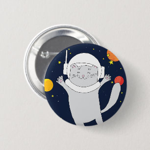 Katt astronaut-djur med Space Helmet Clipart Bab Knapp