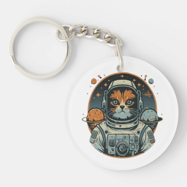 Katt-astronaut på asteroider (Framsidan)