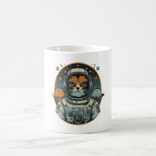 Katt-astronaut på asteroider kaffemugg