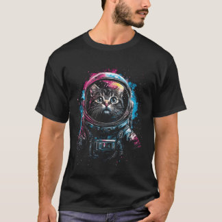Katt Astronaut Rymden Män Kvinnor Rolig Kattunge K T Shirt