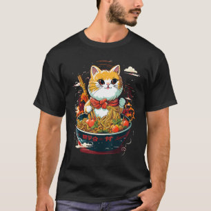 Katt äter Ramen Nudel Jag Älskar Ramen T Shirt