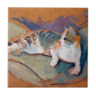 Katt, Augusti Macke Ceramic Tile Kakelplatta