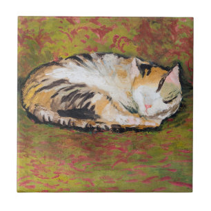 Katt, Augusti Macke Ceramic Tile Kakelplatta
