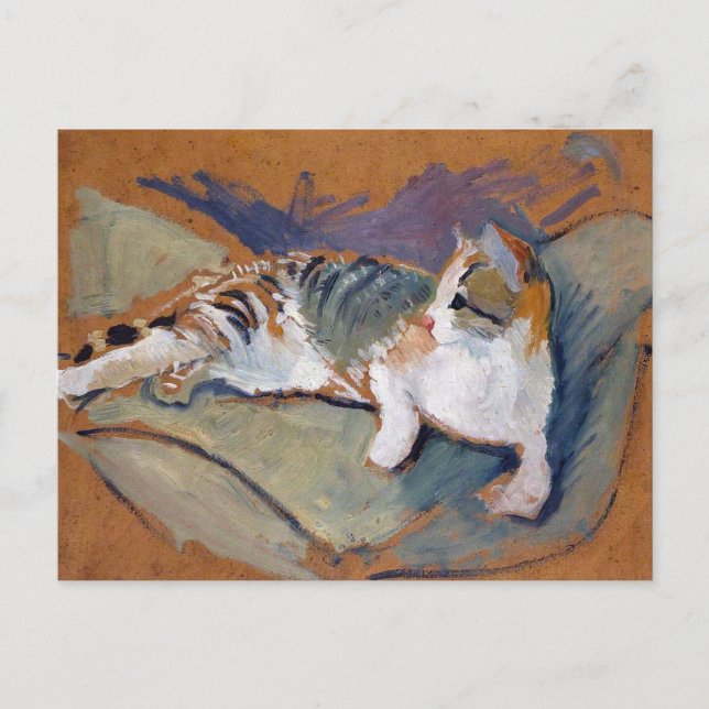 Katt, Augusti Macke Postcard Vykort (Framsida)