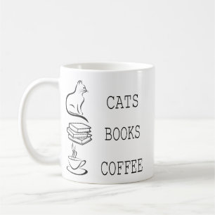 Katt av Bokar för läsare som har Kärlek-kaffe Kaffemugg