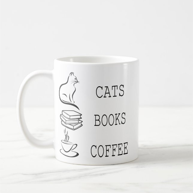Katt av Bokar för läsare som har Kärlek-kaffe Kaffemugg (Vänster)