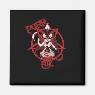 Katt av den ondskefulla kattens sataniska pixelart magnet