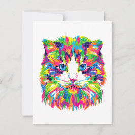 Katt av färgad abstrakt anteckningskort