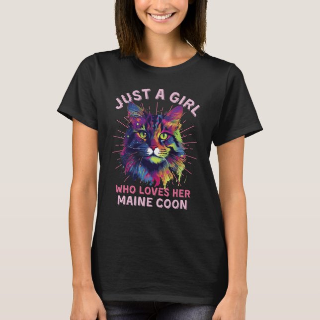 Katt av färglöst maine Coon Cat T Shirt (Framsida)