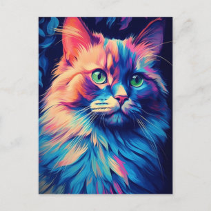 Katt av färglöst maine Coon Cat Vykort