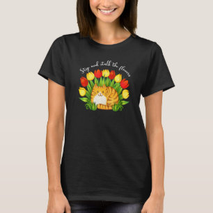 Katt av grafiskt katt Mamma Garden Flowers för kvi T Shirt