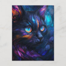 Katt av grått och färgat glasaktigt glas