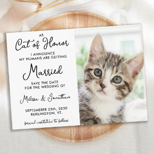 Katt av honor Anpassningsbar Pet Photo Avslappnad Spara Datumet