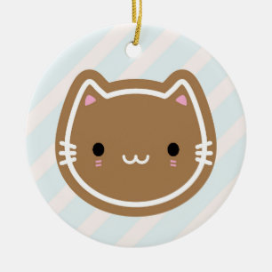 Katt av julgransbröd julgransprydnad keramik