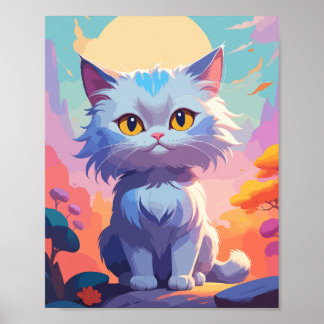 Katt av katt av vit vätska poster
