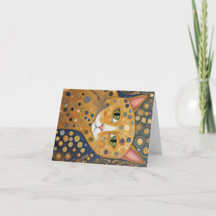 Katt av Klimt stil blank Tack Kort