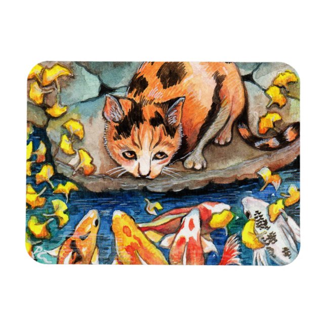 Katt av Koi Pond Magnet (Horisontell)
