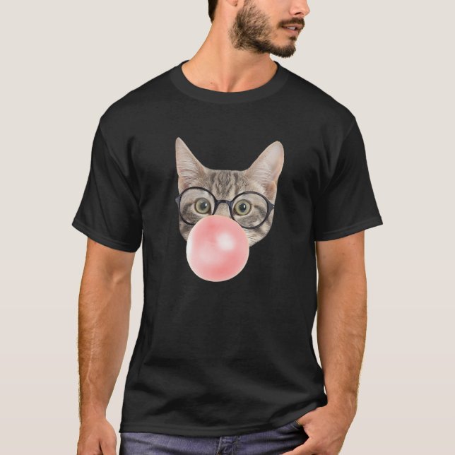 Katt av koppargummi, katt av smart glas t shirt (Framsida)