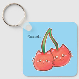 Katt av körsbärsbär nyckelring