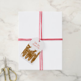 Katt av kryddbröd - Handmålad (Anpassade) Presentetikett