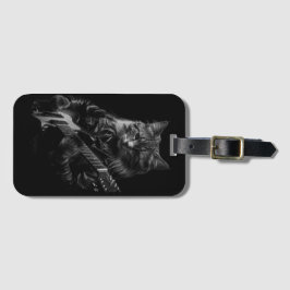 Katt av läder med Jacka som ger upphov till elektr Bagagebricka