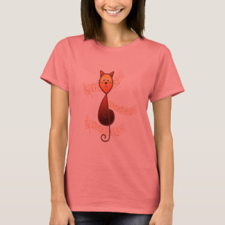 Katt av lövskrydda t-shirt
