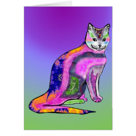 Katt av många Färg Hälsningskort