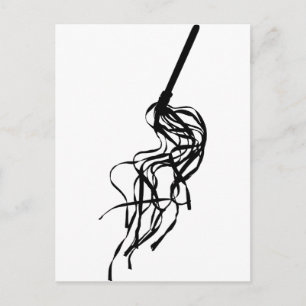 Katt av Niine Svan S&M Whip Outline Silhouette Vykort