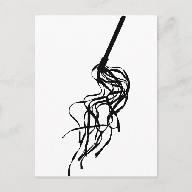 Katt av Niine Svan S&M Whip Outline Silhouette Vykort (Framsida)